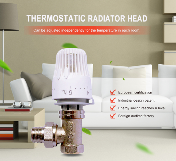 265kg/h Thermostatic Radiator Head Angle Valve EN215 Universal Trv Head