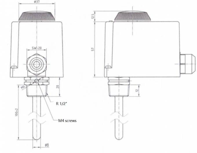 Hot Water Immersion Cylinder Pipe Thermostat Boiler Pipe Thermostat 16A 250V