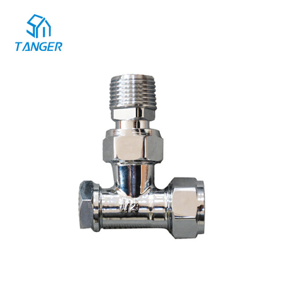 10mm Chrome Angled Radiator Valve And Lockshield Towel Thermostatic Shut Off  Steam