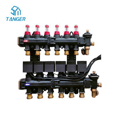 6 Loop Radiant Heat Manifold With Mixing Valve Flow Meters Electric Actuators