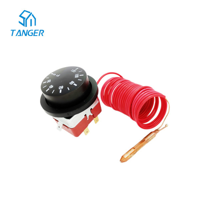 Knob Adjustable Capillary Thermostats 2500mm 120 Degrees 250V AC 16A