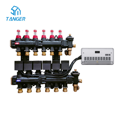 6 Loops Underfloor Heating Manifolds Without Pump System EP Radiant Flow Meters