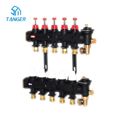 Plastic Underfloor Heating Manifolds Gauge Ufh Heating Manifold 2-12 Branches